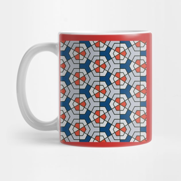 White, red and blue triangle pattern (triangle pattern art, triangle pattern drawing and triangle pattern design) by Thepurplepig